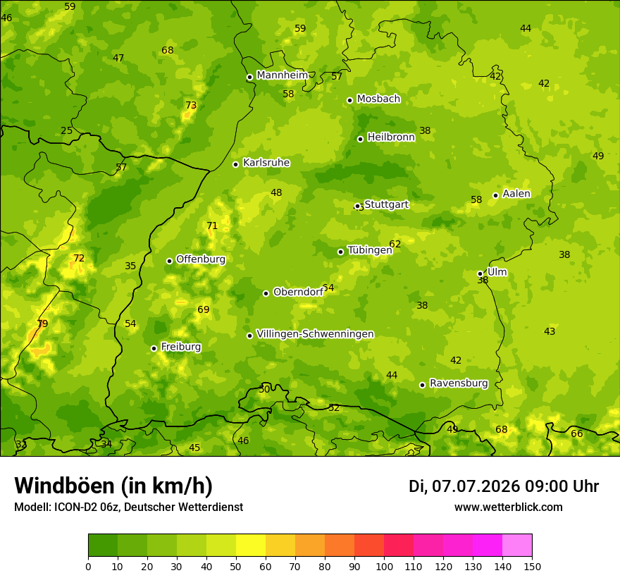 Maximale Windböen