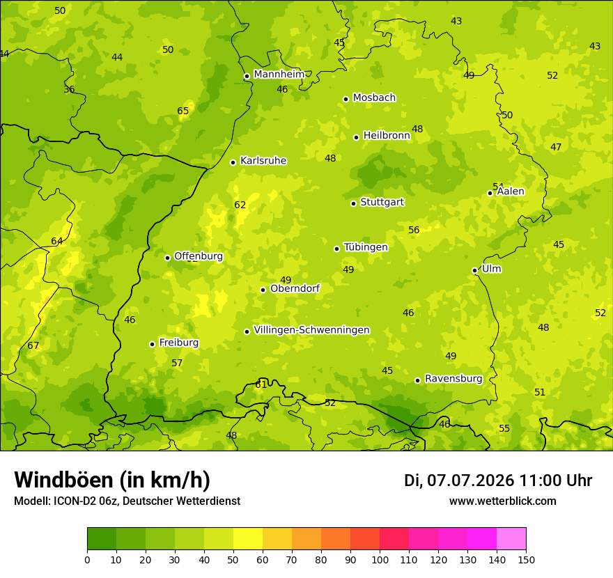 Maximale Windböen