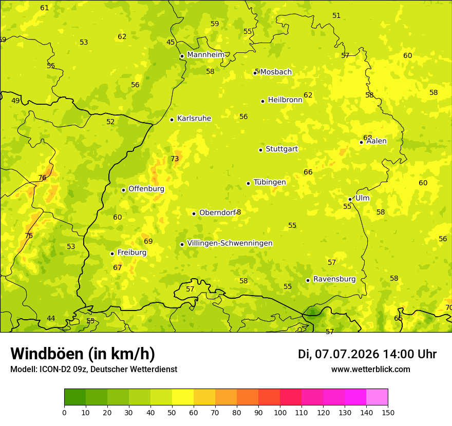 Maximale Windböen