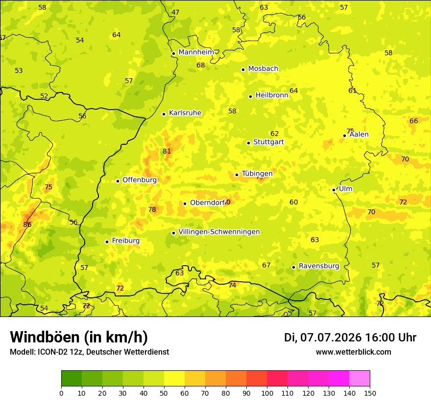 Maximale Windböen