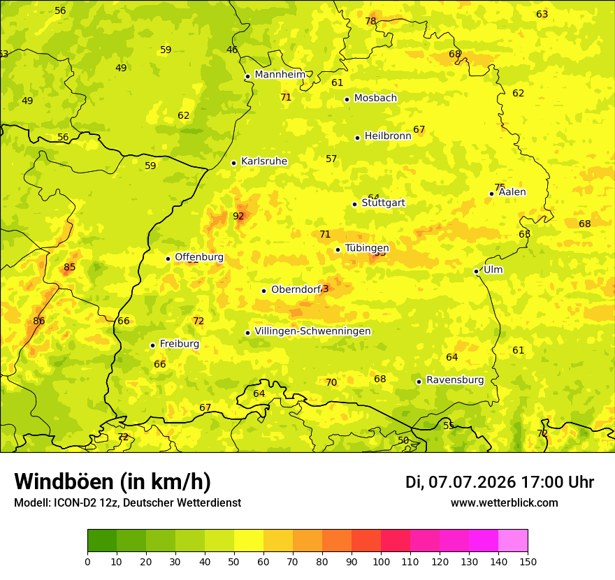 Maximale Windböen