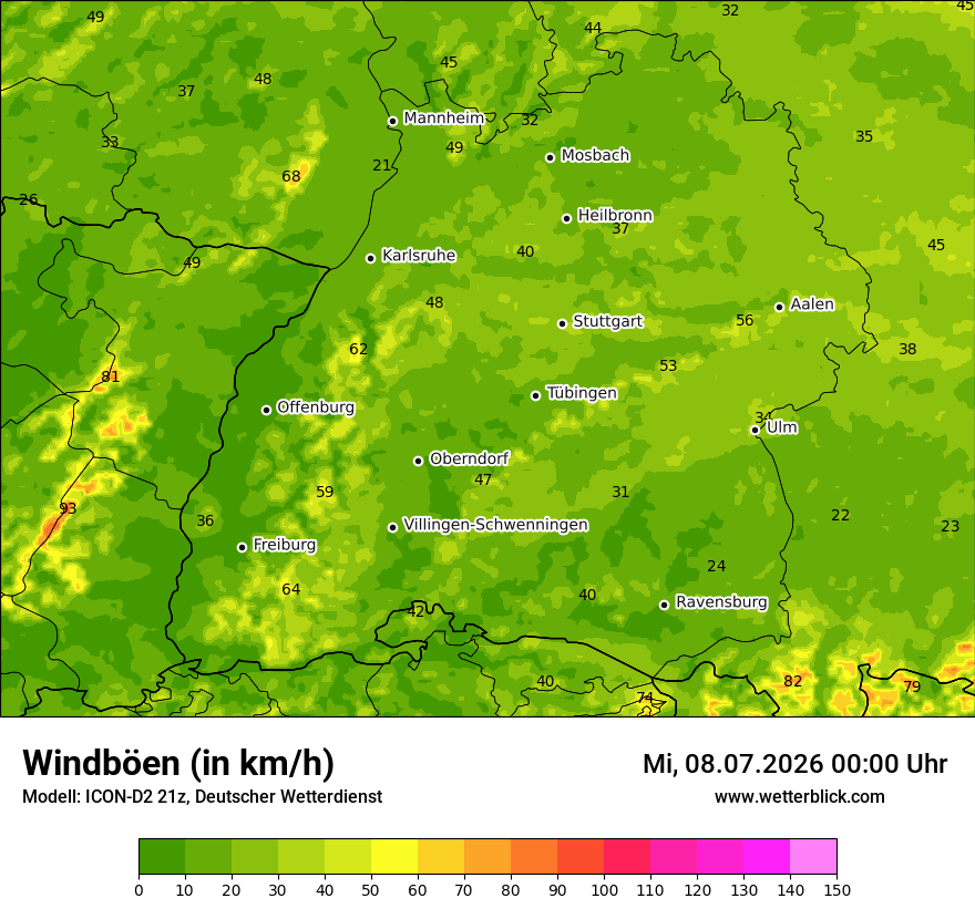 Maximale Windböen