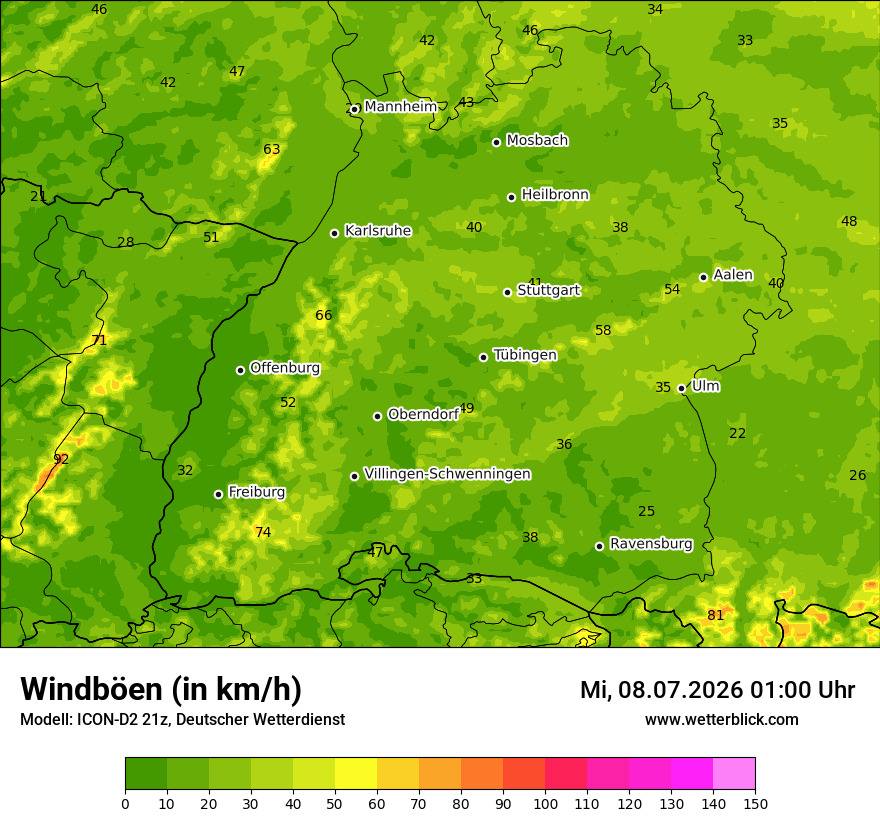 Maximale Windböen