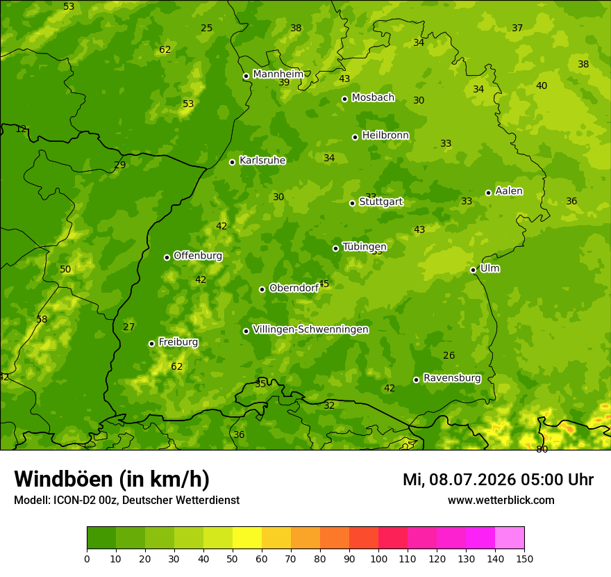 Maximale Windböen