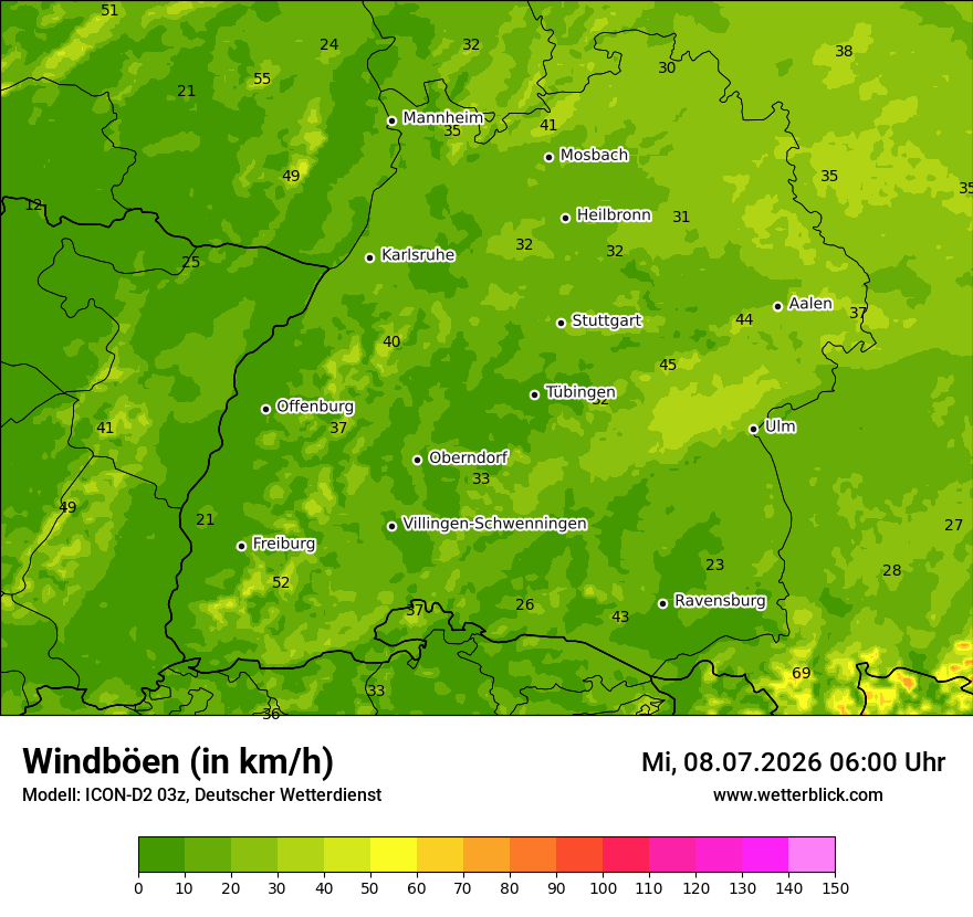 Maximale Windböen