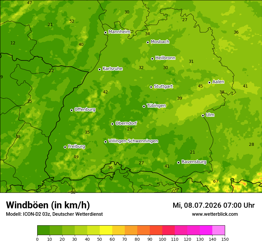 Maximale Windböen