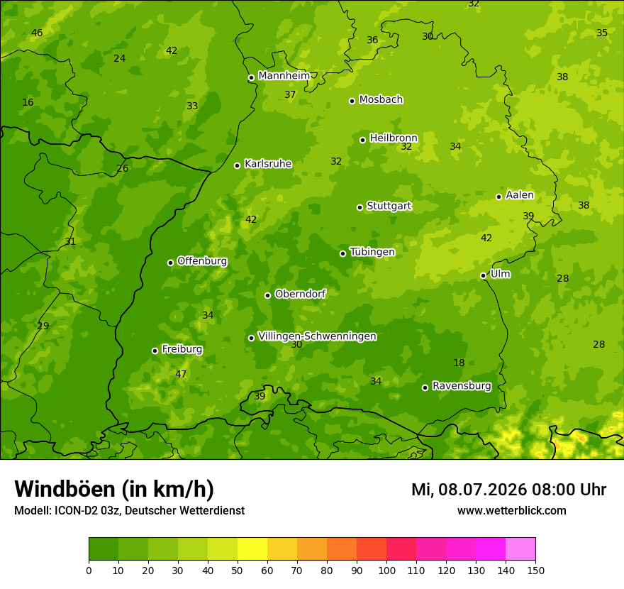 Maximale Windböen