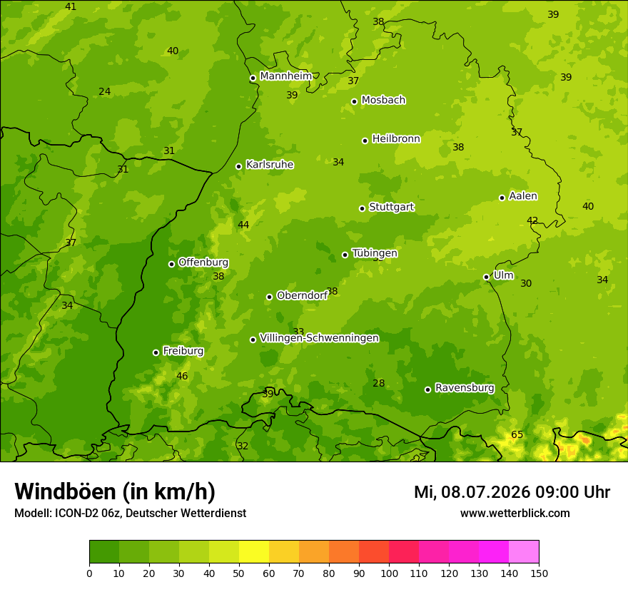 Maximale Windböen