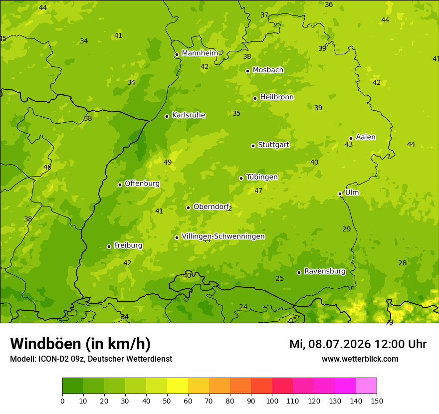 Maximale Windböen