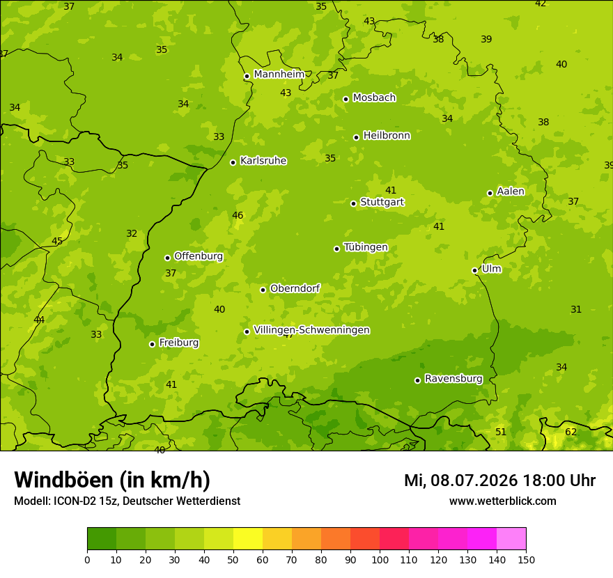 Maximale Windböen