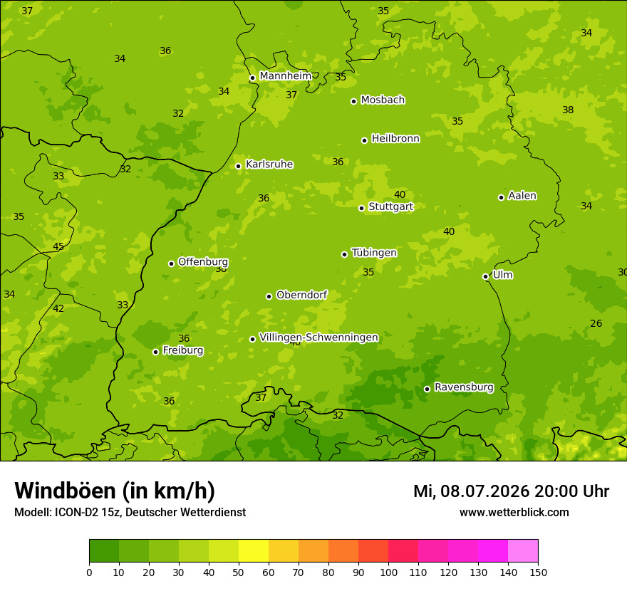 Maximale Windböen