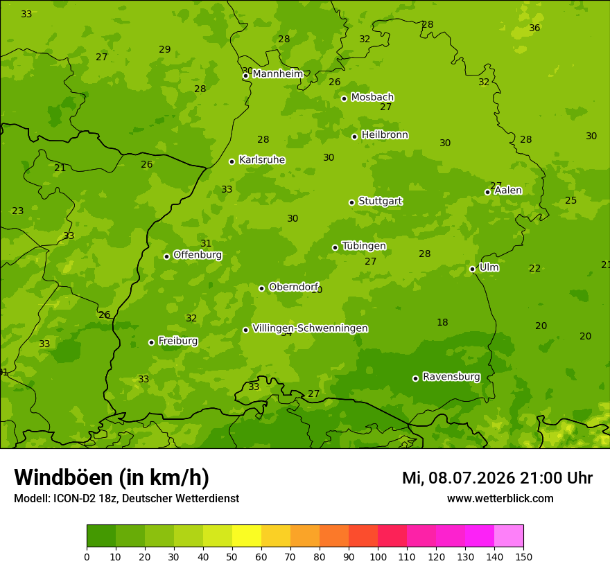 Maximale Windböen