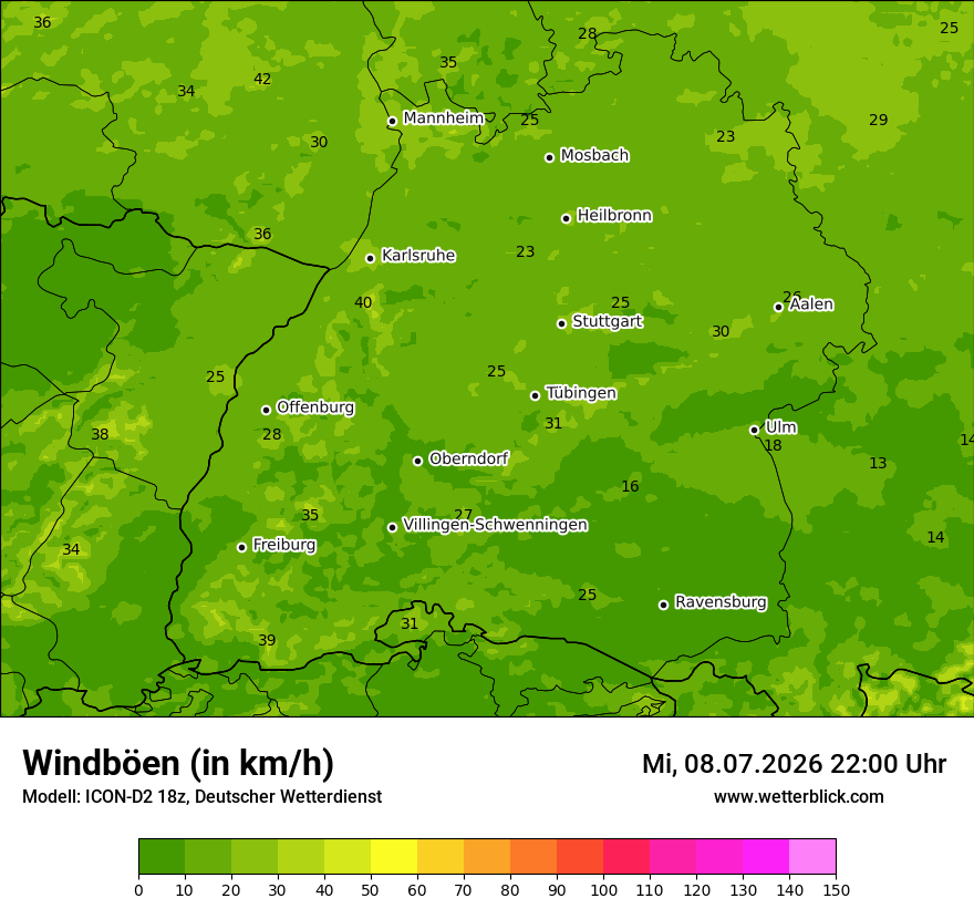 Maximale Windböen