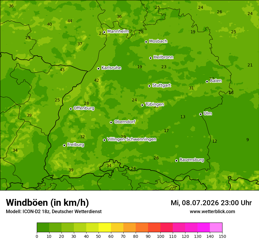 Maximale Windböen