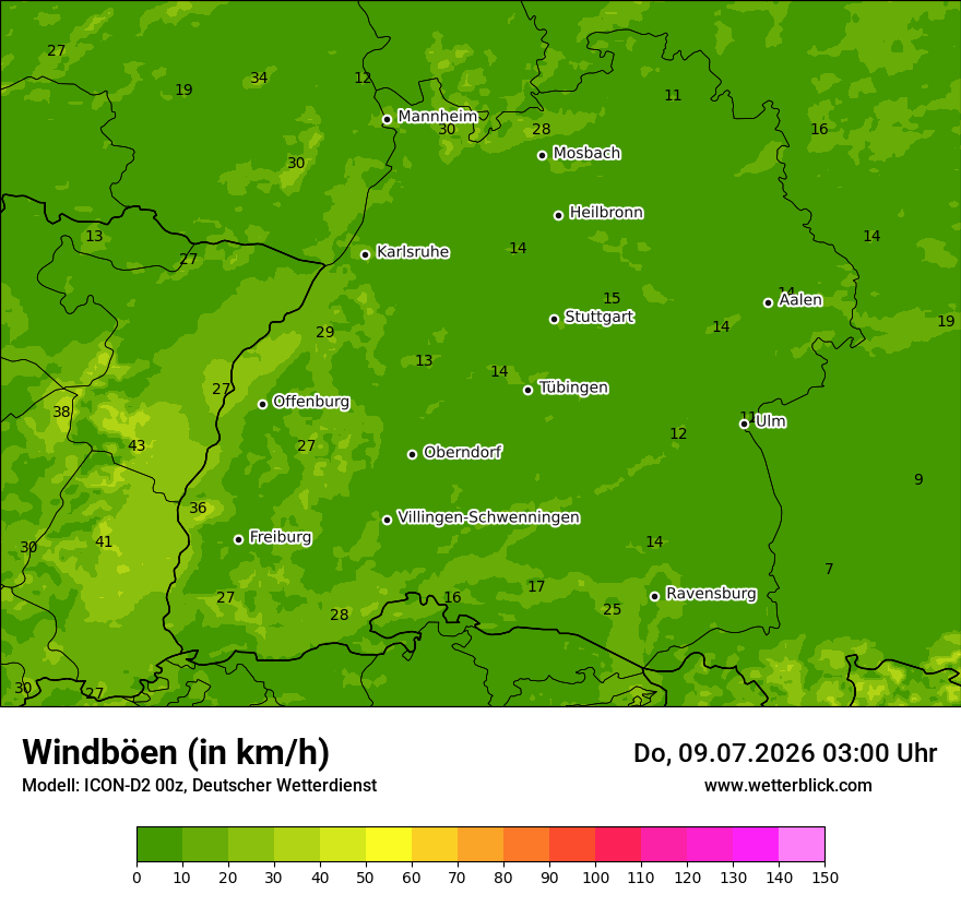 Maximale Windböen