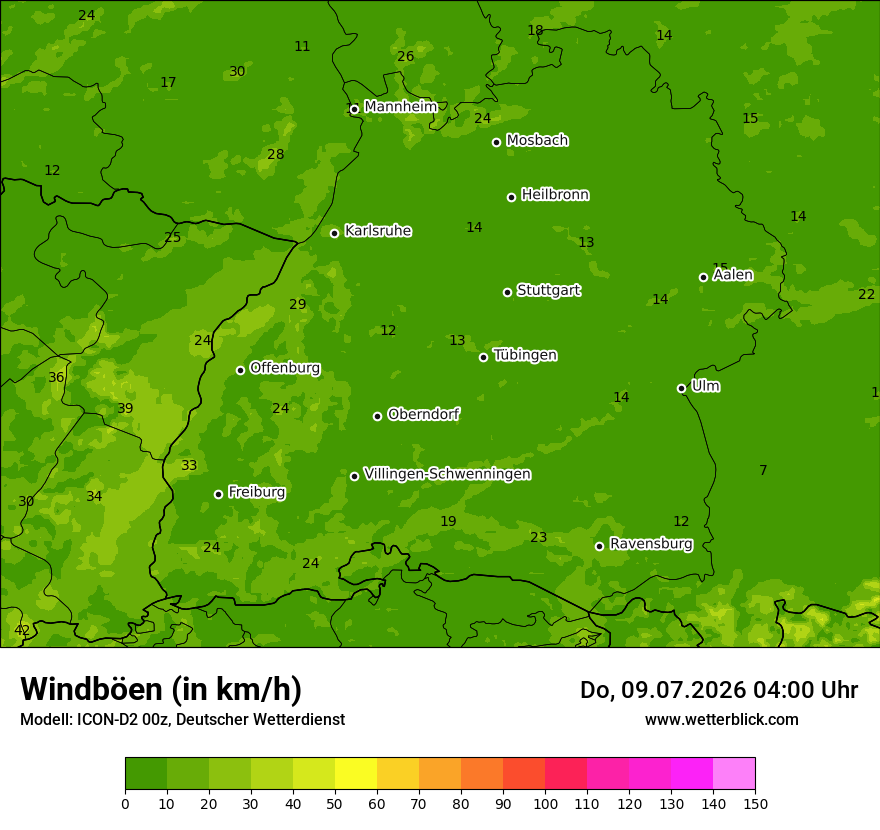 Maximale Windböen