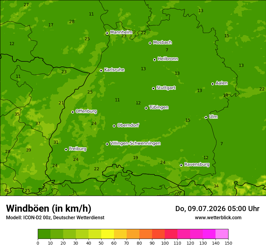 Maximale Windböen
