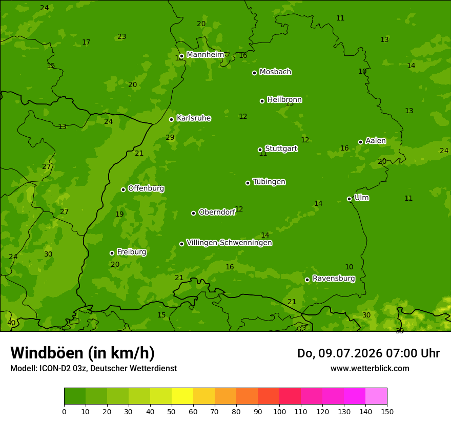 Maximale Windböen