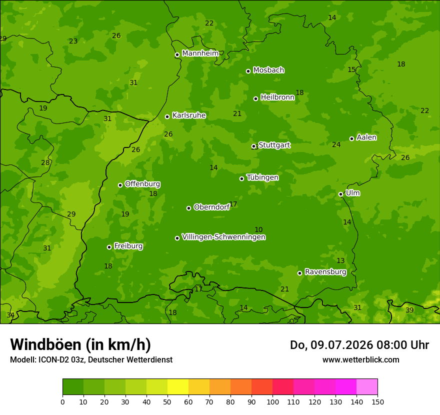 Maximale Windböen