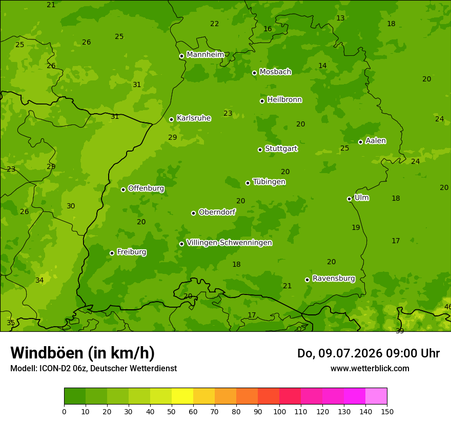 Maximale Windböen