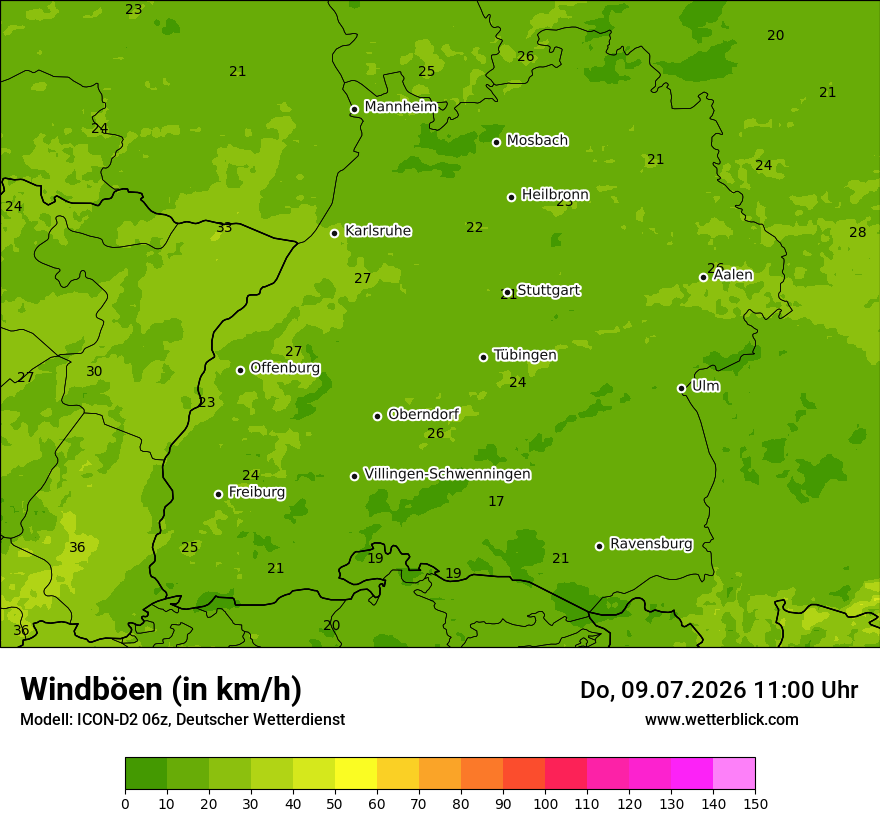 Maximale Windböen