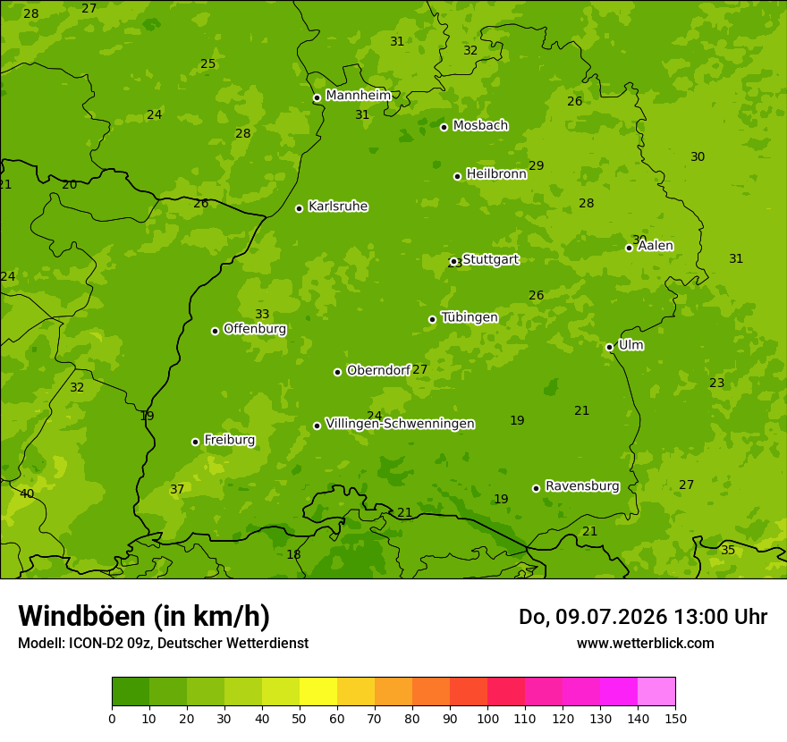 Maximale Windböen