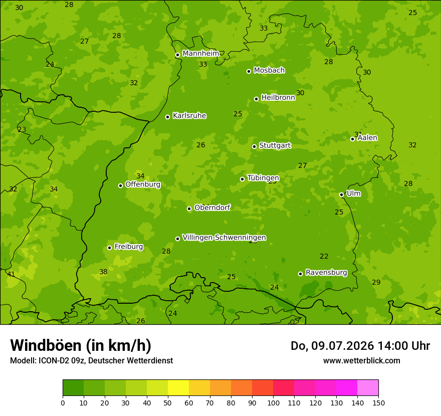 Maximale Windböen