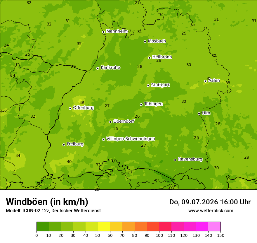 Maximale Windböen