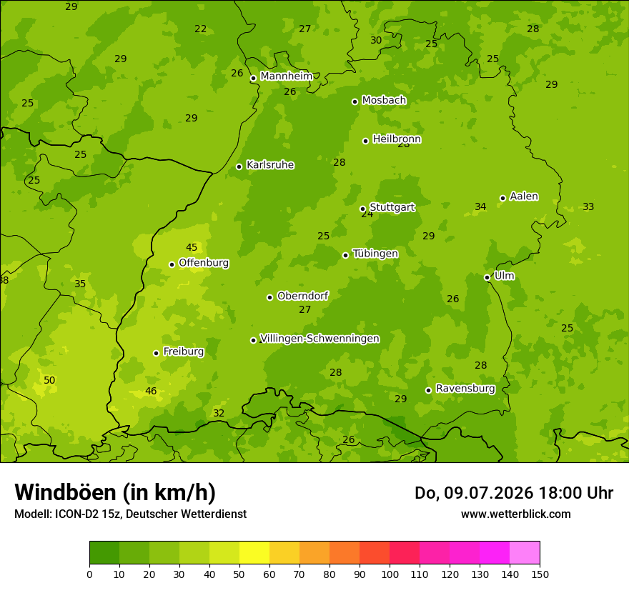 Maximale Windböen