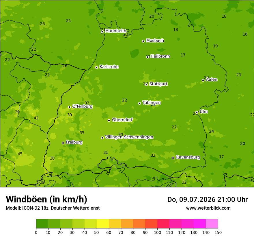 Maximale Windböen