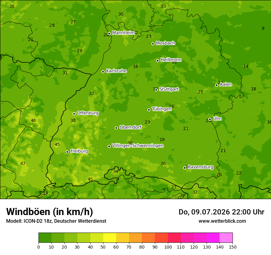 Maximale Windböen