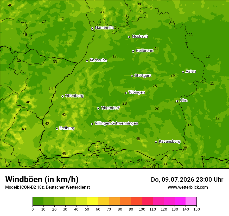 Maximale Windböen