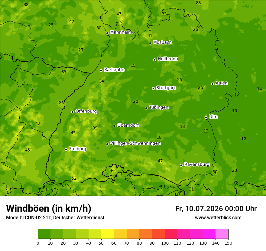 Maximale Windböen