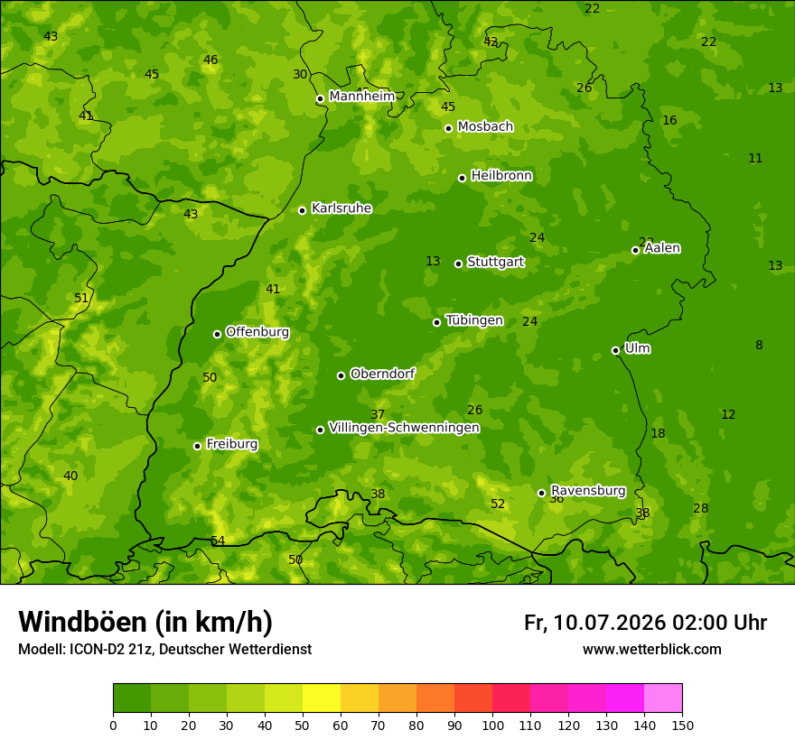 Maximale Windböen