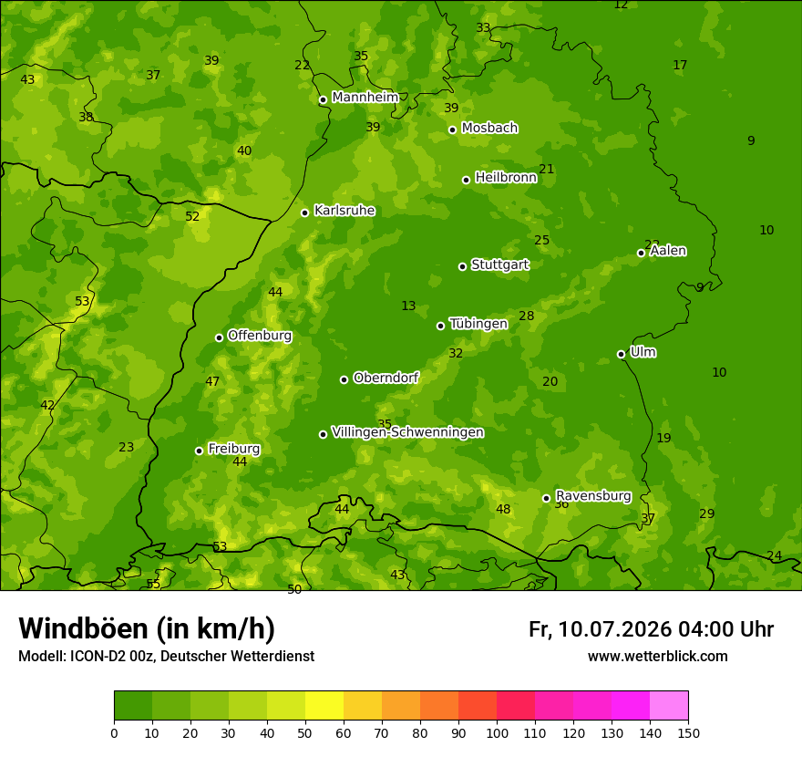 Maximale Windböen