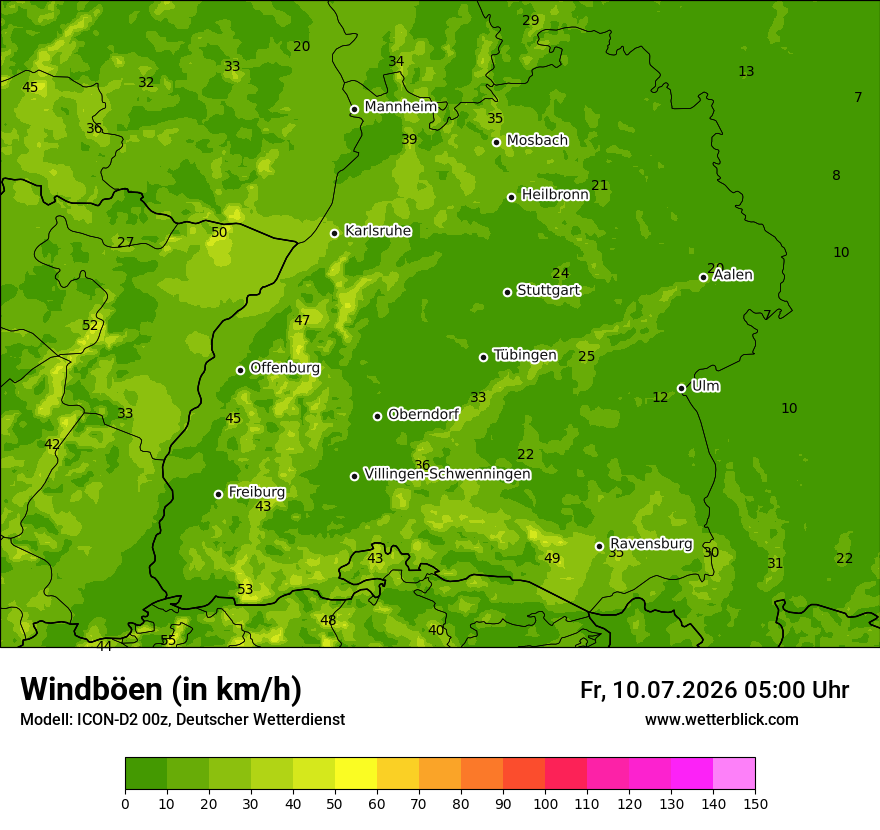 Maximale Windböen