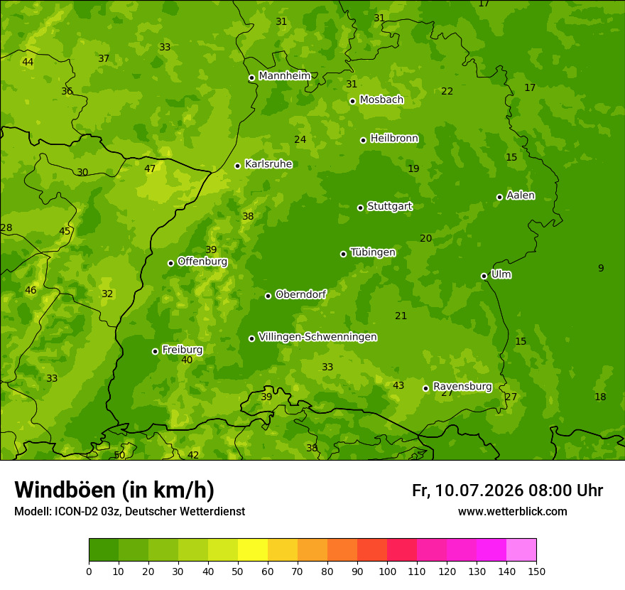 Maximale Windböen