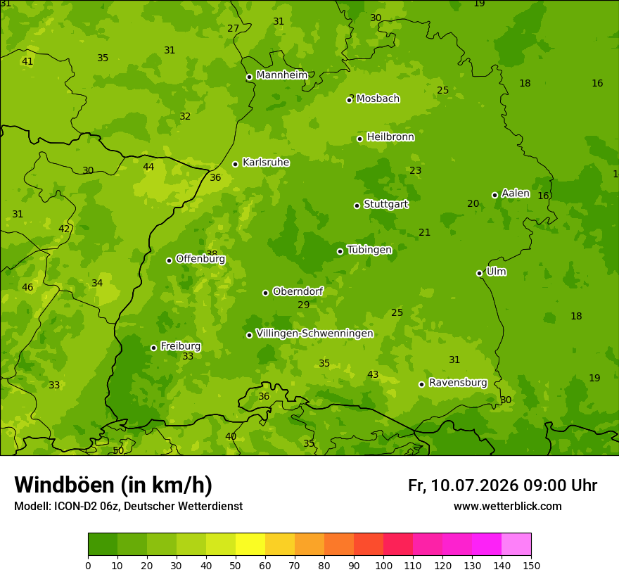 Maximale Windböen