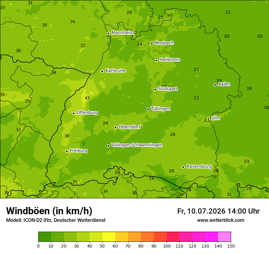 Maximale Windböen