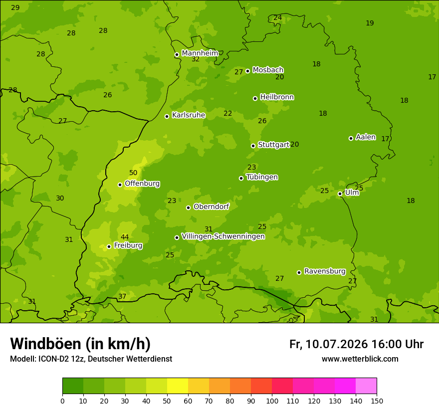 Maximale Windböen