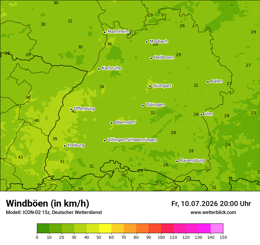 Maximale Windböen