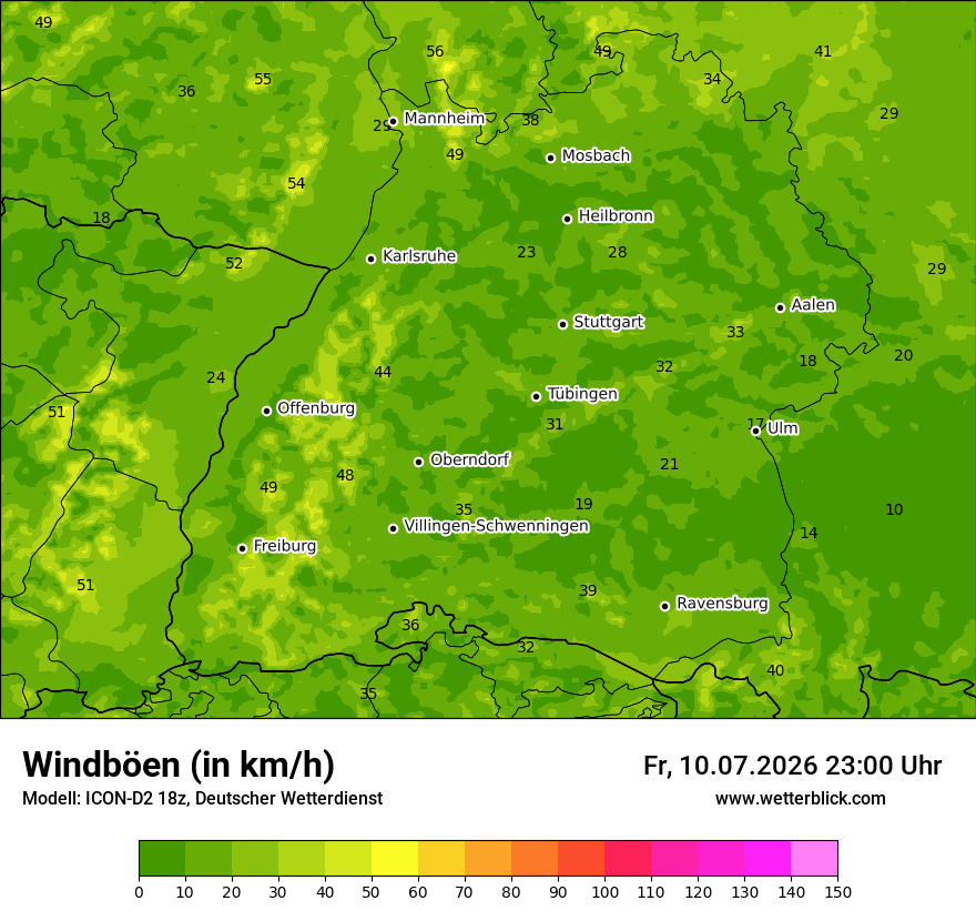 Maximale Windböen