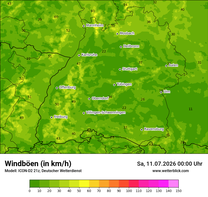 Maximale Windböen
