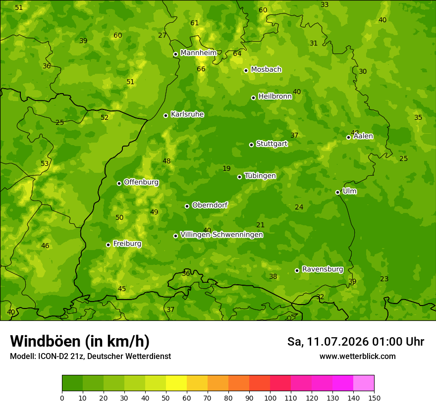 Maximale Windböen