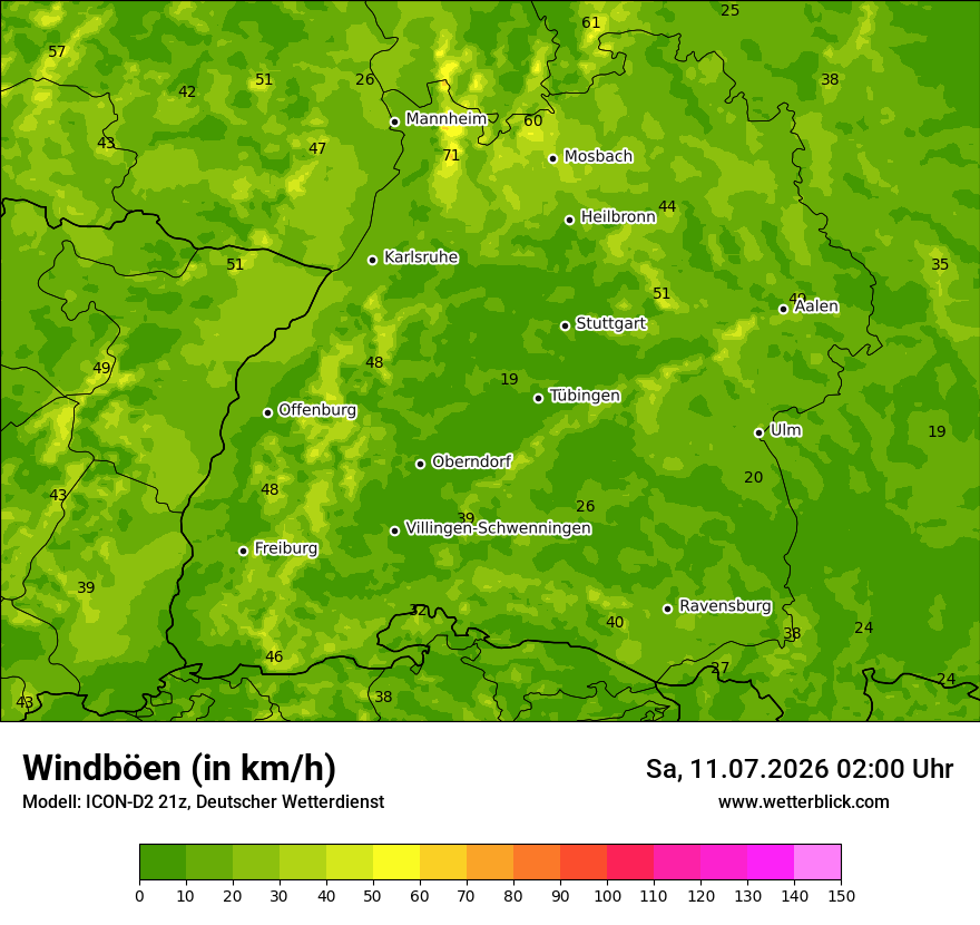 Maximale Windböen