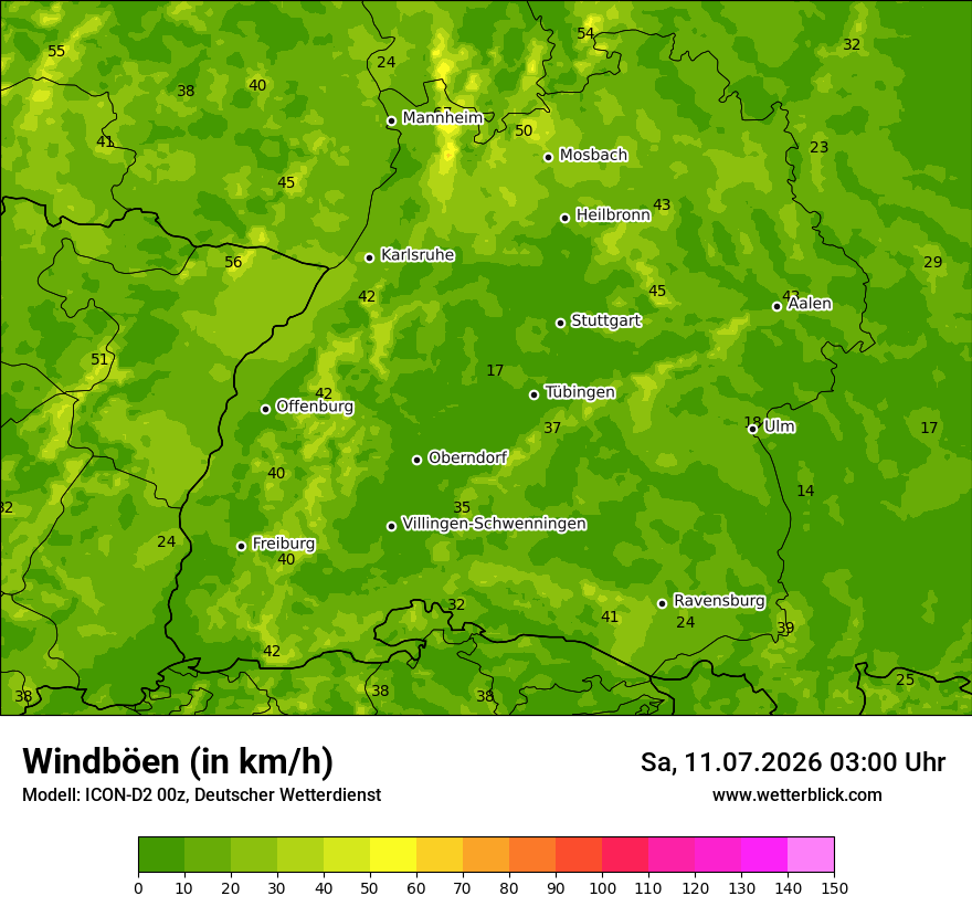 Maximale Windböen