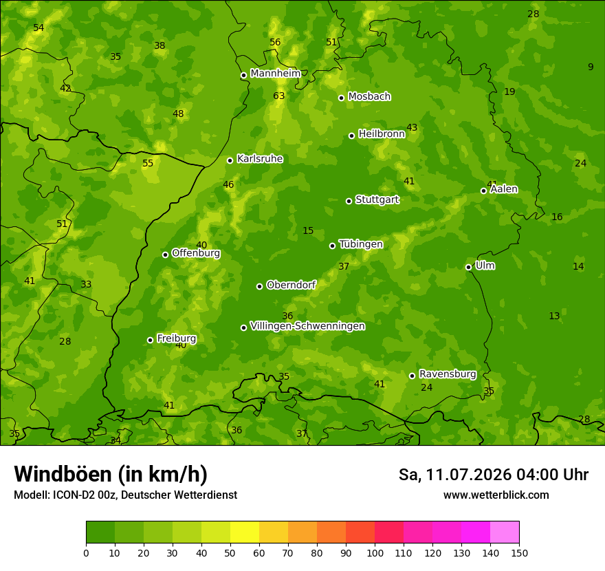 Maximale Windböen