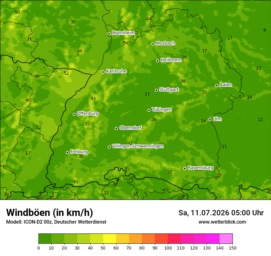 Maximale Windböen