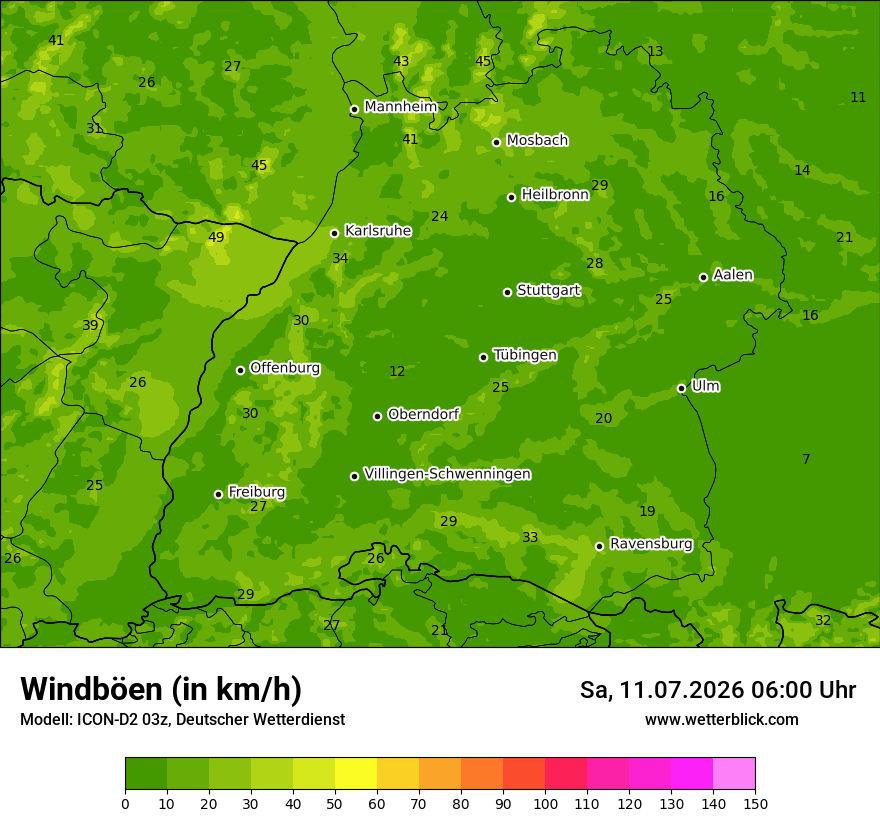 Maximale Windböen