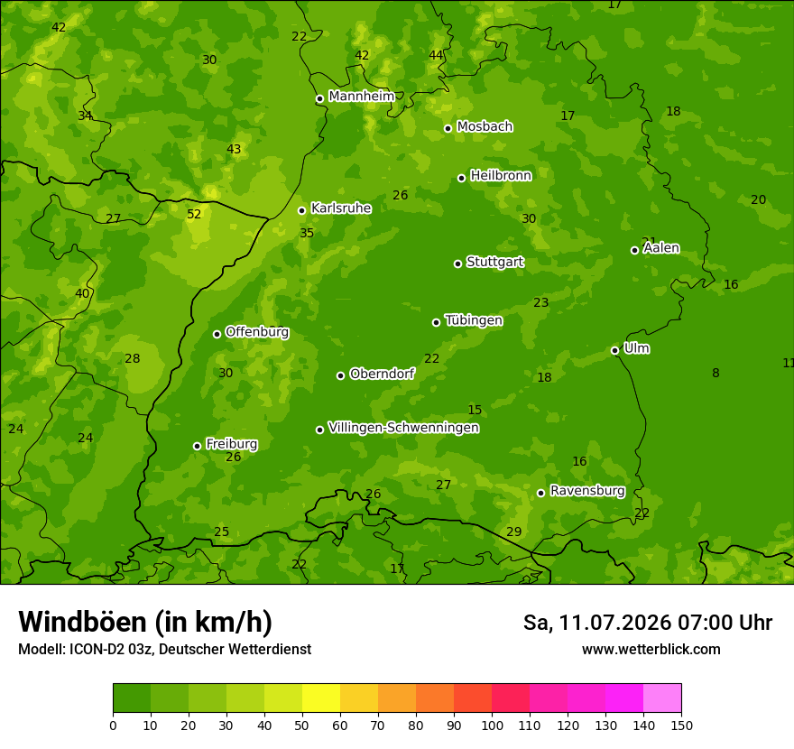 Maximale Windböen